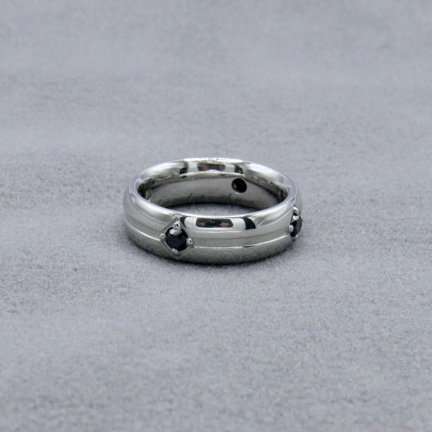 platinum and black diamond wedding ring