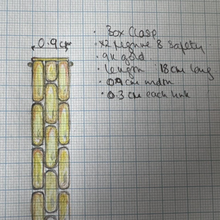 drawing of a gold bracelet