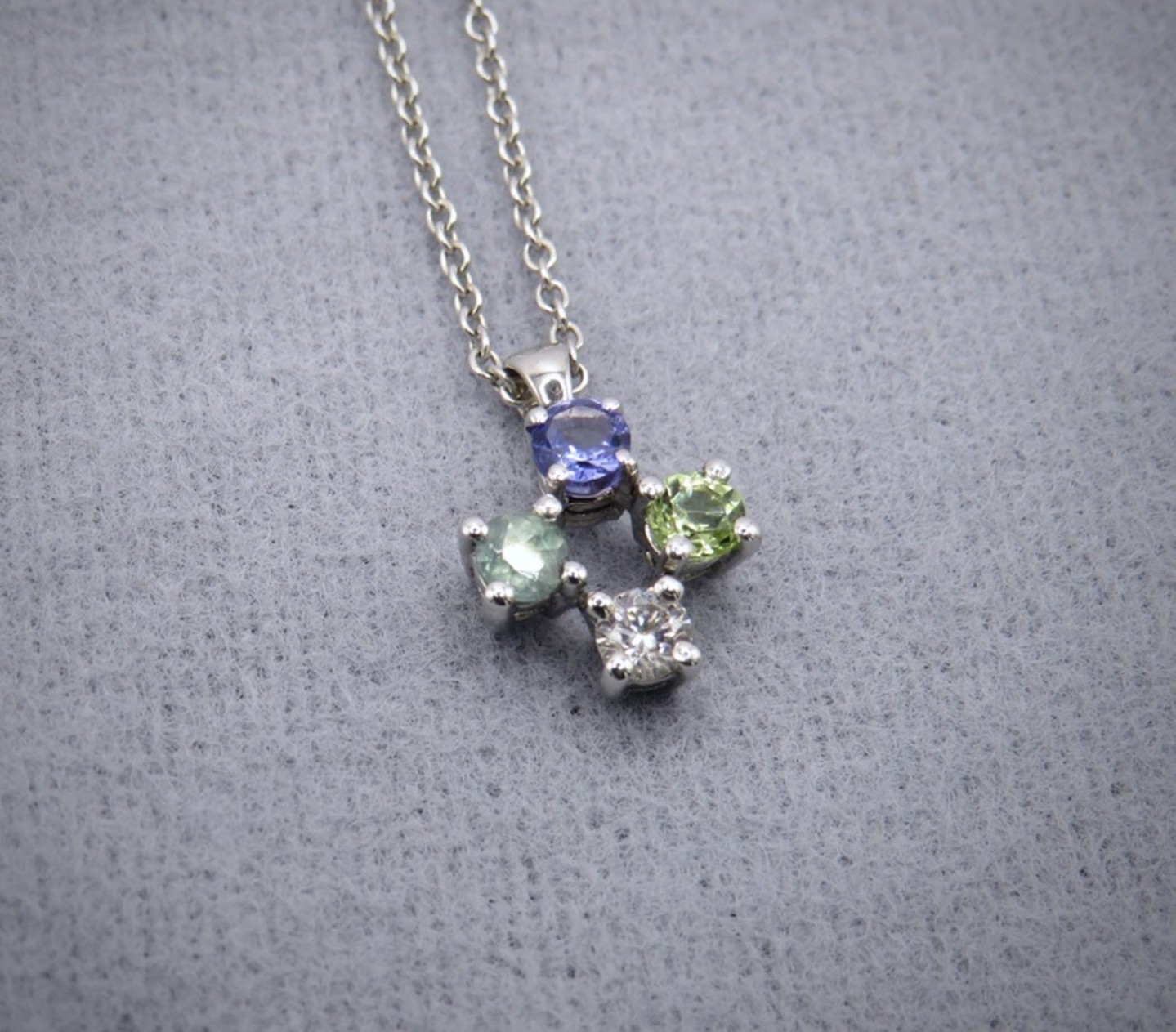 Diamond, Alexandrite, Peridot, Tanzanite Pendant